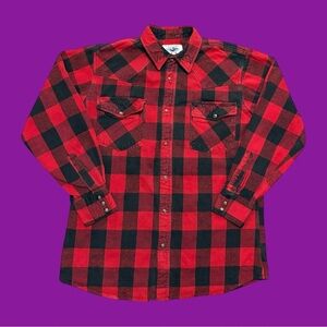90s Painted Mesa Red Buffalo Plaid Flannel Shirt